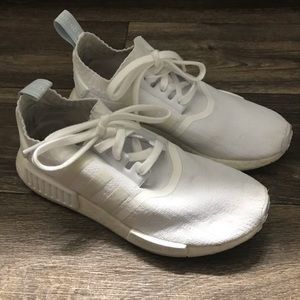Adidas NMD_R1 Primeknit (White with Baby Blue)